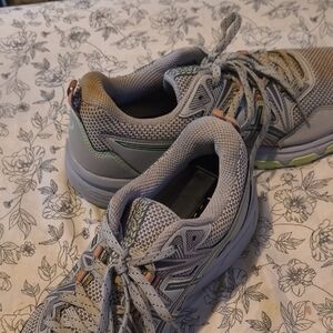 Asics Gray and Green Athletic Shoes